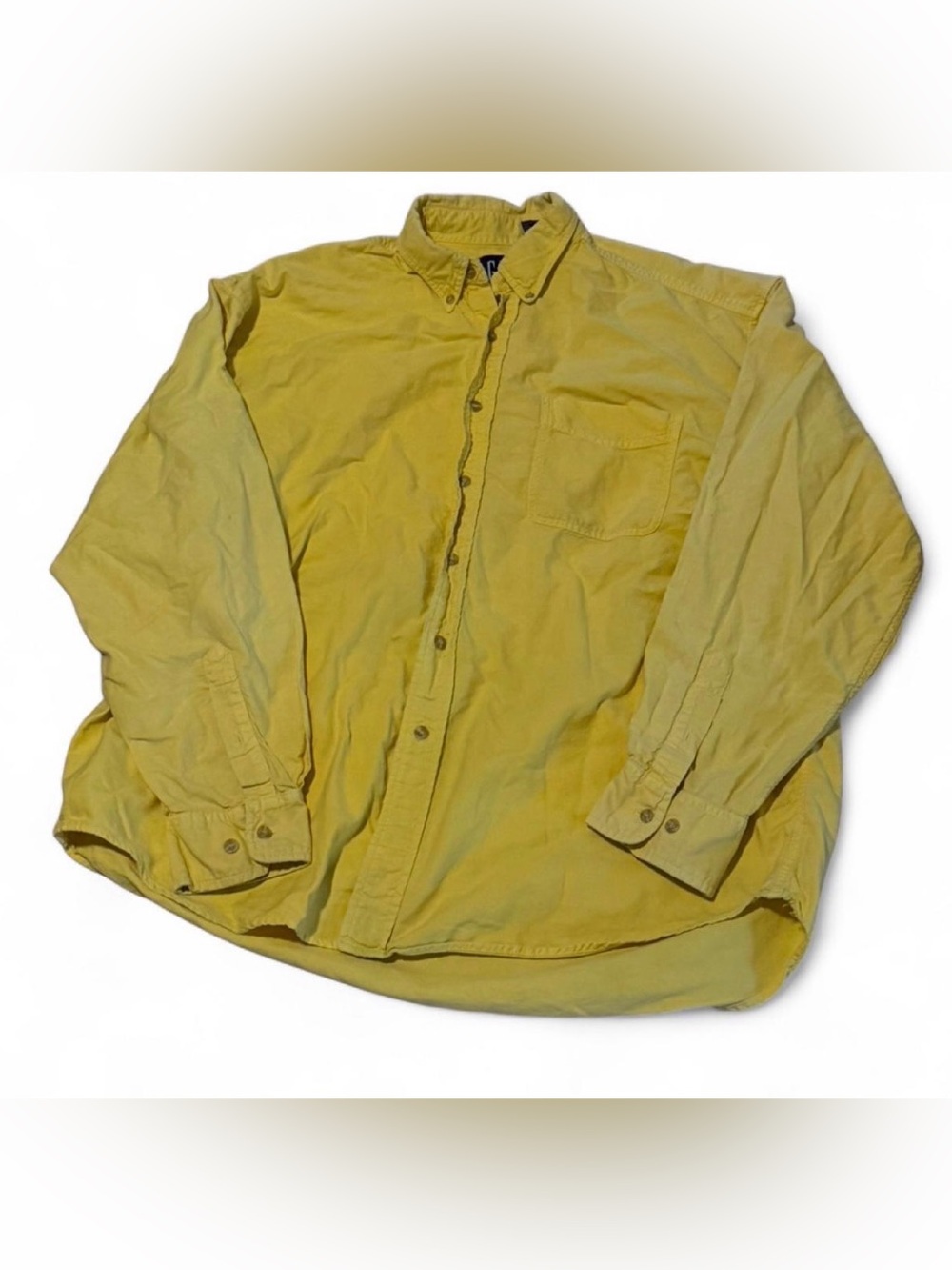 GAP Men's Yellow Button-Down Shirt Jacket